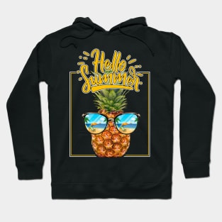 Hello Summer Tropical Pineapple with sun glasses product Hoodie